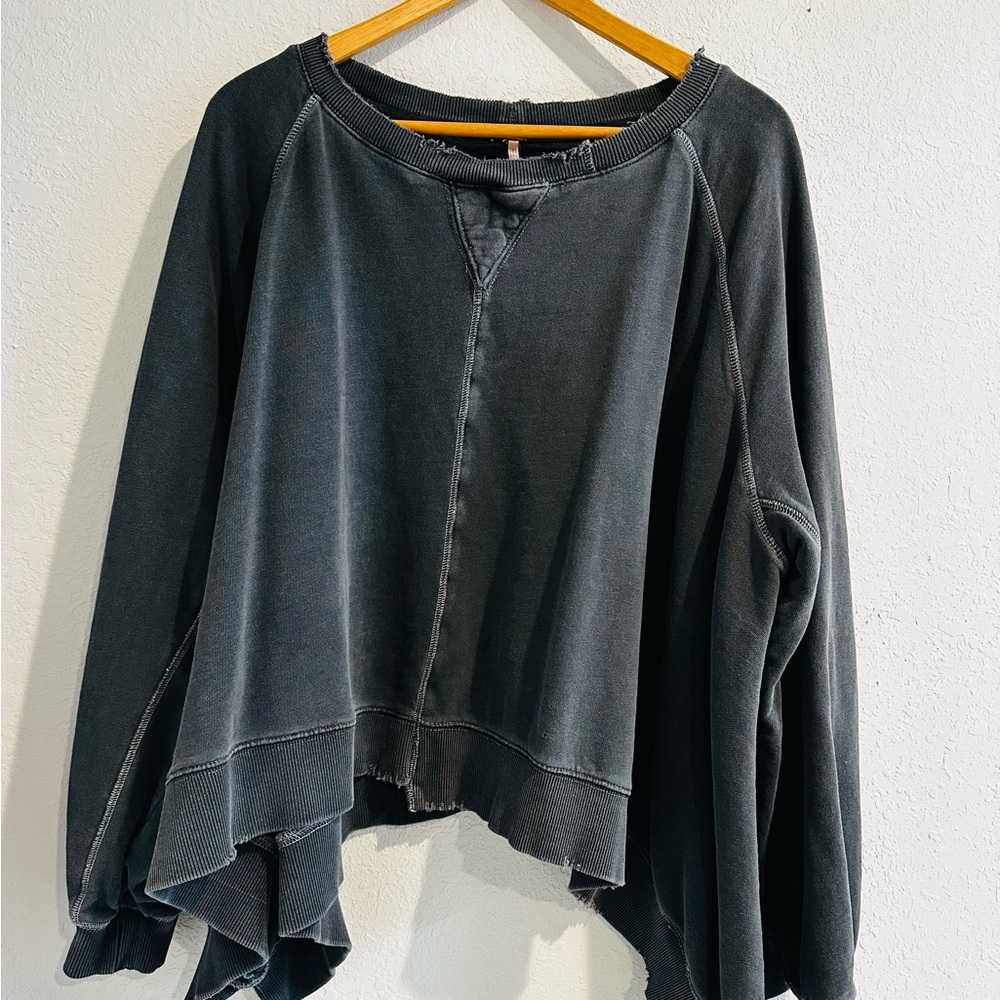 Free People Dark Grey Oversized Sweatshirt